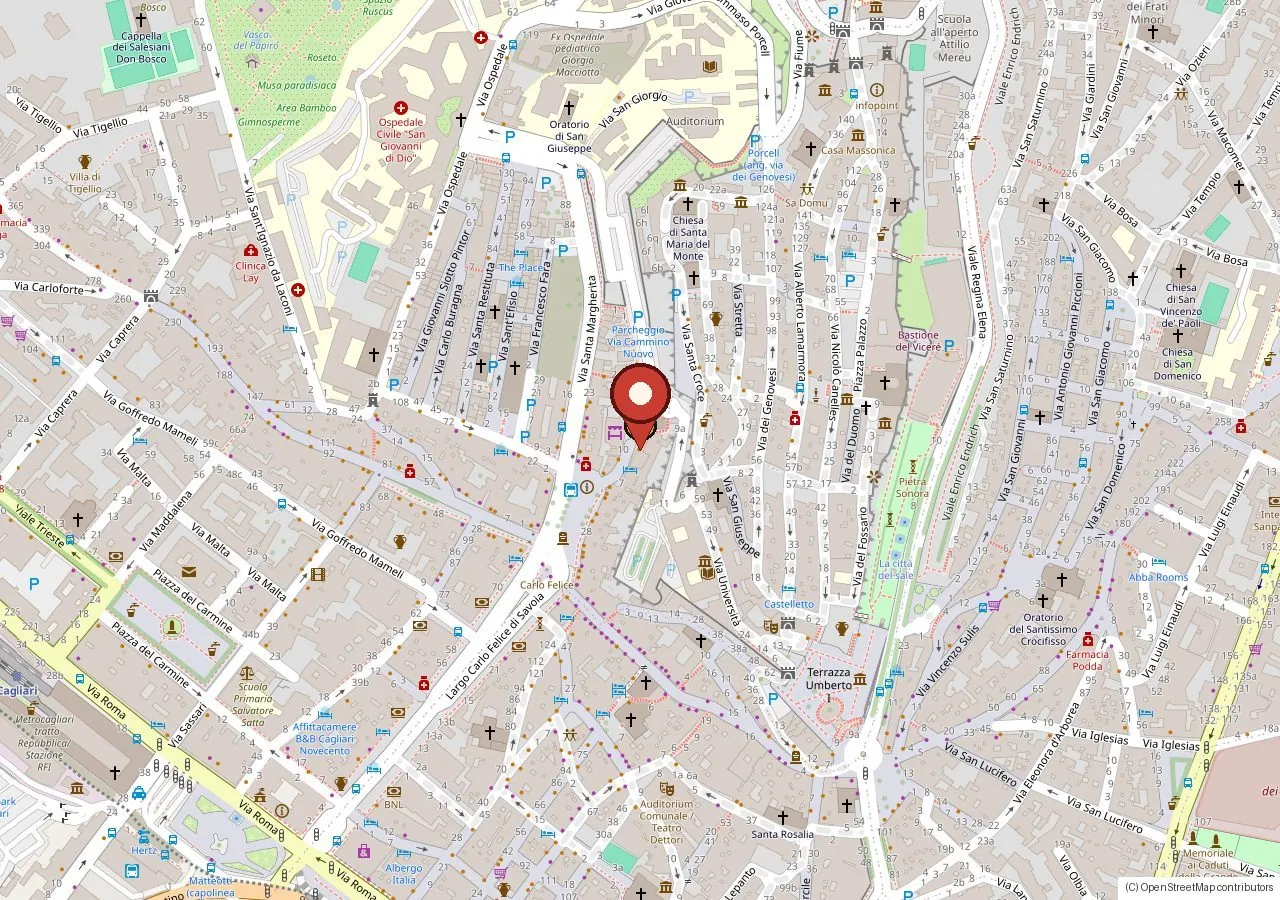 Mappa con la posizione del Mojito Cocktail Bar in Salita di Santa Chiara 25, Cagliari